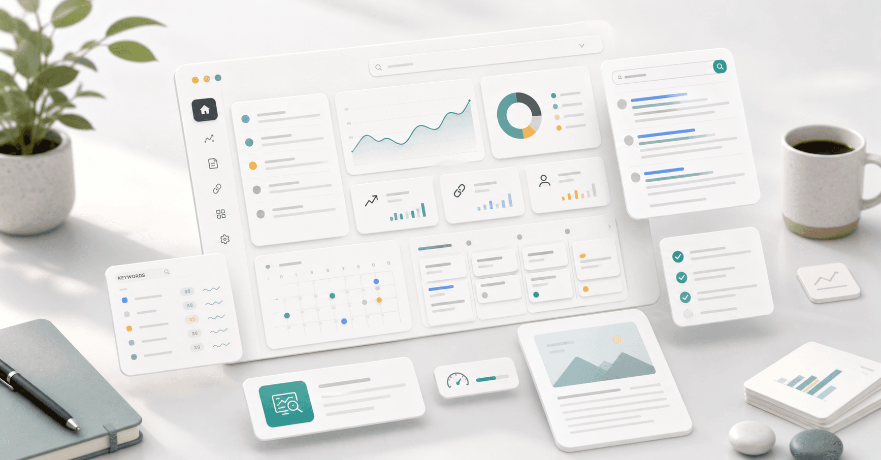 Editorial visual for SEO, AI and startup growth analysis